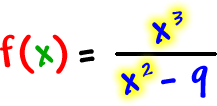 f( x ) = ( x^3 ) / ( x^2 - 9 )