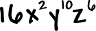 16x^2 ( y^10 ) ( z^6 )