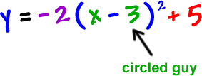 y = -2 ( x - 3 )^2 + 5