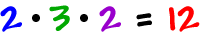 2 * 3 * 2 = 12