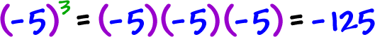 (-5)^3 = (-5)(-5)(-5) = -125