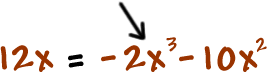 12x = -2x^3 - 10x^2