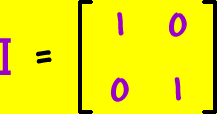I = [ row 1: 1 , 0  row 2: 0 , 1 ]