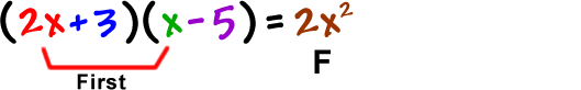 ( 2x + 3 )( x - 5 ) = 2x^2...