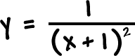 y = 1 / ( x + 1 )^2