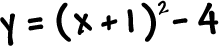 y = ( x + 1 )^2 - 4