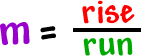 m = rise / run  (rise over run)