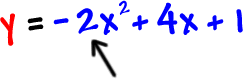 y = -2x^2 + 4x + 1