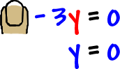 ignore the 2x part of the equation 2x - 3y = 0, which gives y = 0