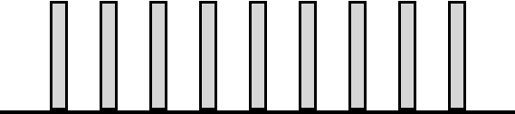 line of standing dominoes