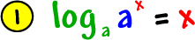 1 )  log to the base a( a^( x ) ) = x