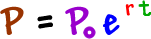 P = P not * e^( rt )