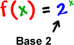 f( x ) = 2^x  ...  Base 2
