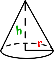 cone with radius r
