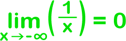 The limit of 1/x as x approaches negative infinity is 0